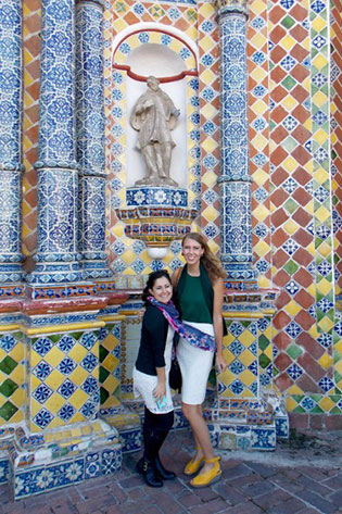 McDermott Scholars Kathleen Alva BA’17 (left) and Nancy Fairbank BA’17 traveled to Mexico in 2016 to study baroque architecture with Dr. Richard Brettell. The new fund will give UT Dallas students travel opportunities unrelated to specific academic requirements. McDermott Scholars Kathleen Alva BA’17 (left) and Nancy Fairbank BA’17 traveled to Mexico in 2016 to study baroque architecture with Dr. Richard Brettell. The new fund will give UT Dallas students travel opportunities unrelated to specific academic requirements.